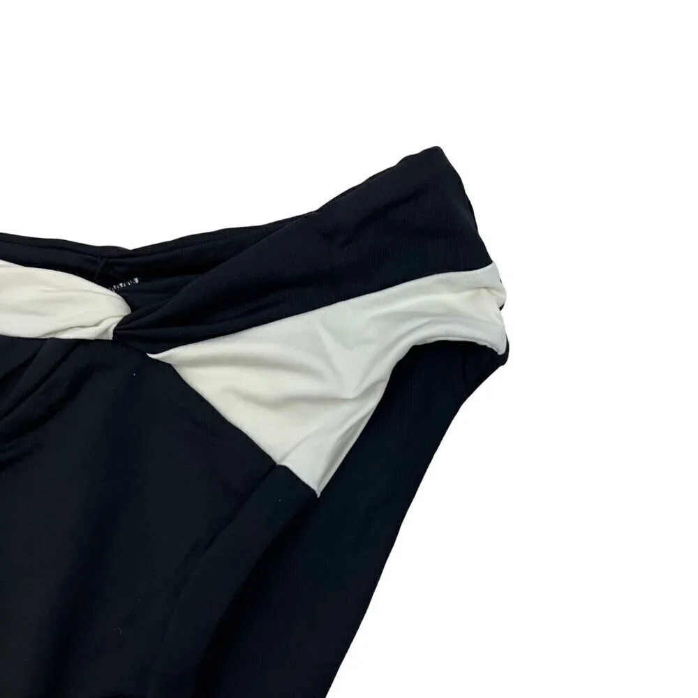 L*Space Women’s Nancy Lee Bikini Bottom Bitsy Cut Black/Ivory Sz XS New